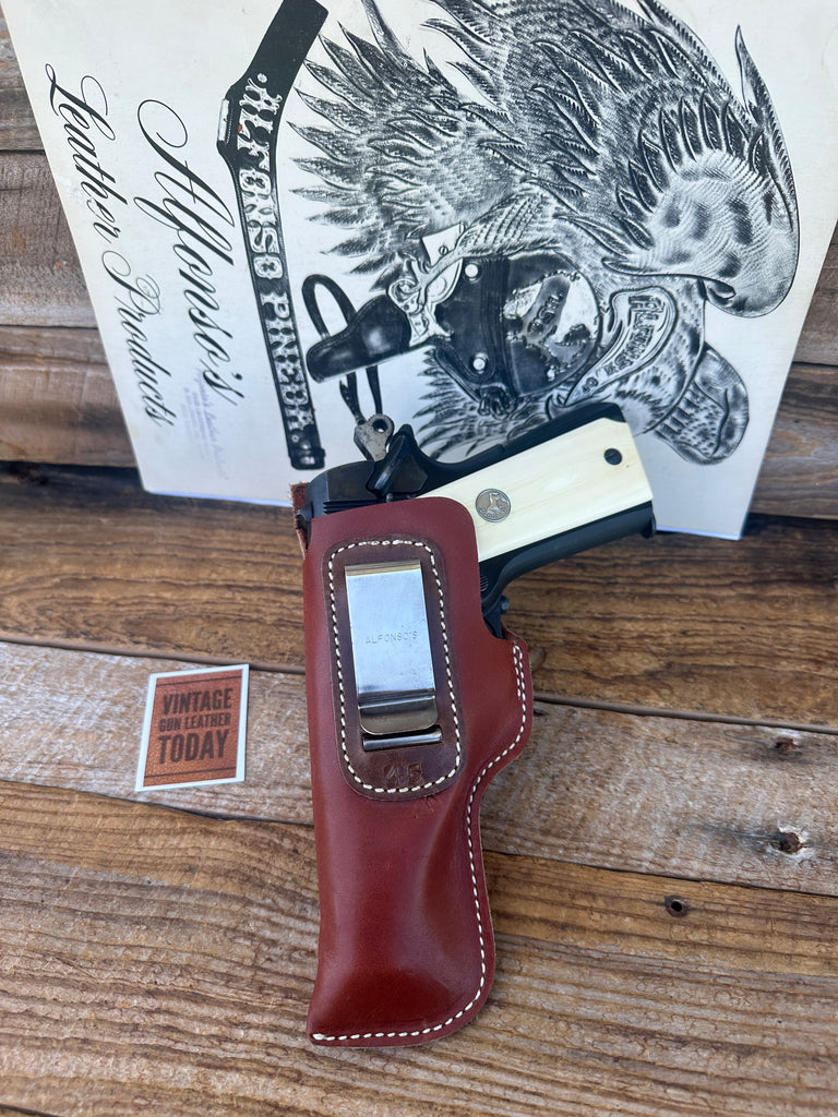 Vintage Alfonsos Reddish Brown Leather IWB Holster for Colt 1911 Commander Left