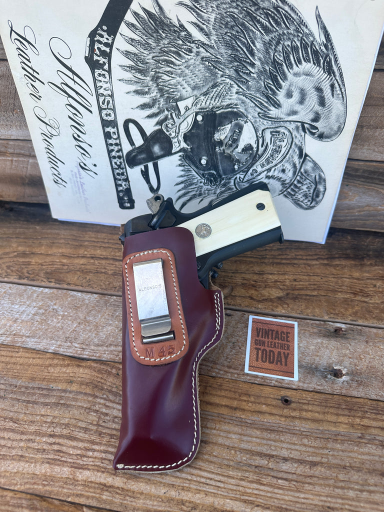 Vintage Alfonsos Red Brown Leather IWB Holster for Colt 1911 Commander Left