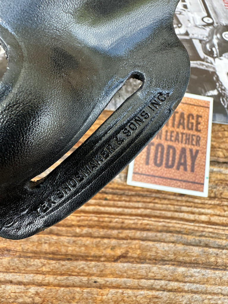 Vintage Tex Shoemaker Black Leather Formed Sling Holster For Browning Hi Power