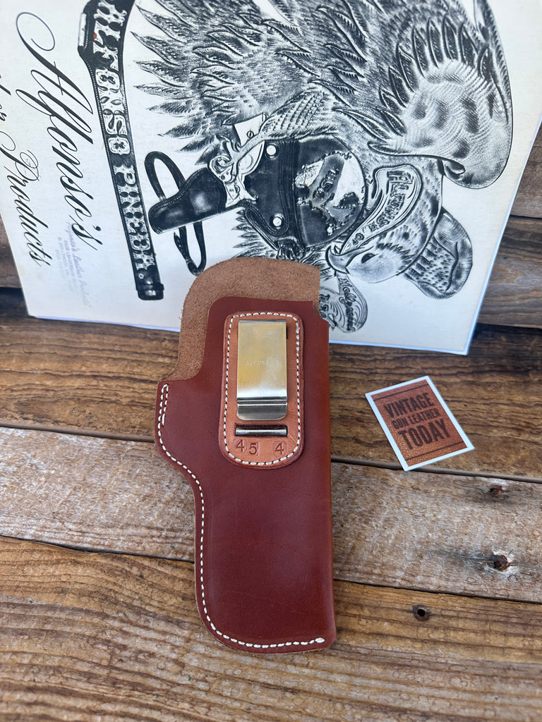 Vintage Alfonsos Medium Brown Leather IWB Holster for Colt 1911 Commander Right
