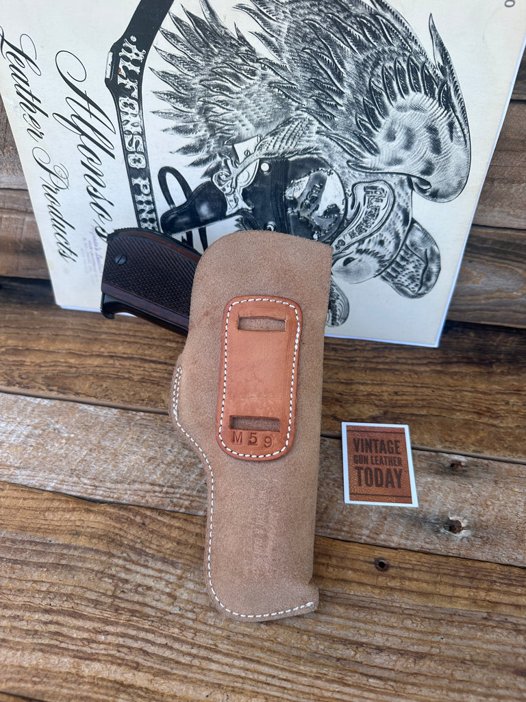 Alfonsos  Brown Leather IWB Holster For S&W 59 or 39 With Round Trigger Left #4