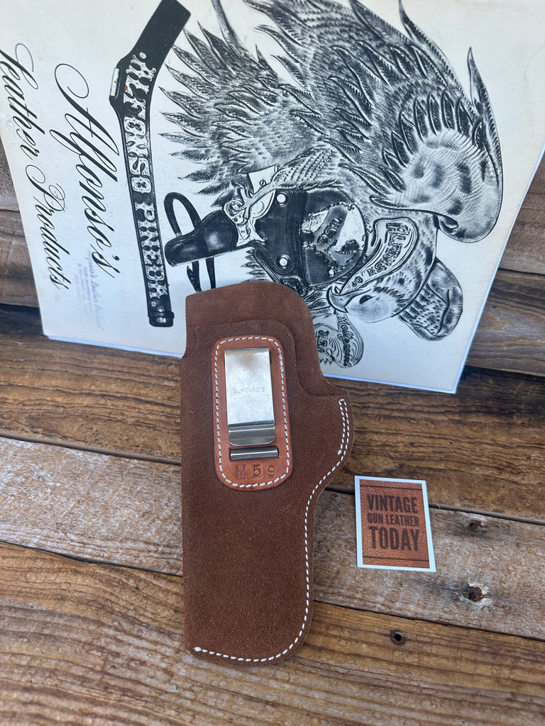 Alfonsos  Brown Leather IWB Holster For S&W 59 or 39 With Round Trigger Left #5