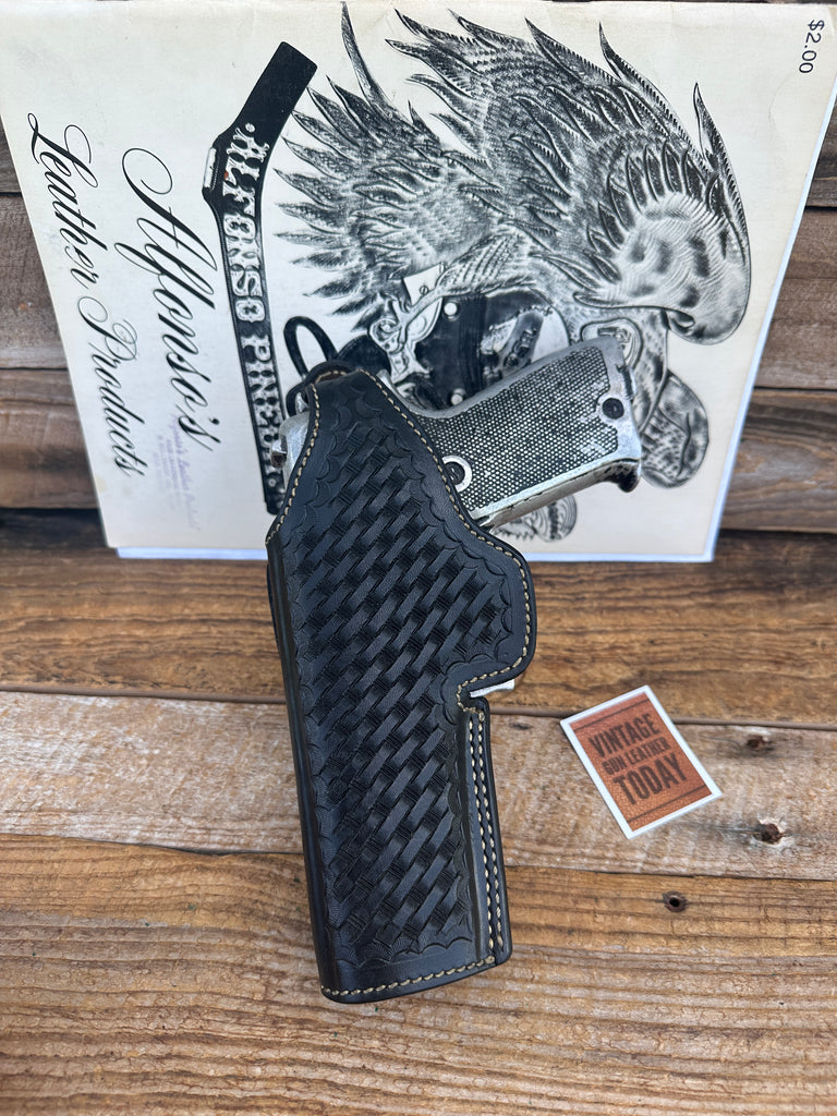 Alfonsos Black Basket Leather Lined Holster For Browning Sauer Strong Cross