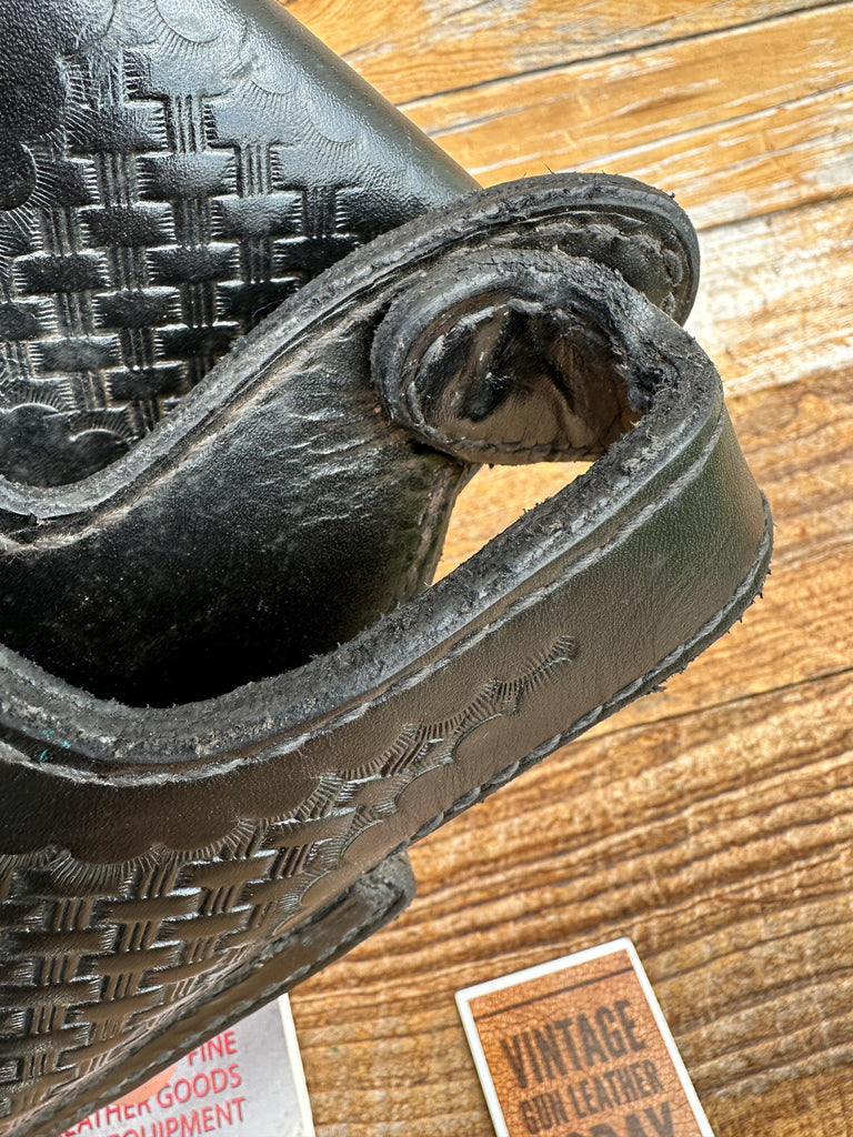 Vintage Tex Shoemaker 45HA Lined Basket Leather Holster For Colt 45 1911 5"