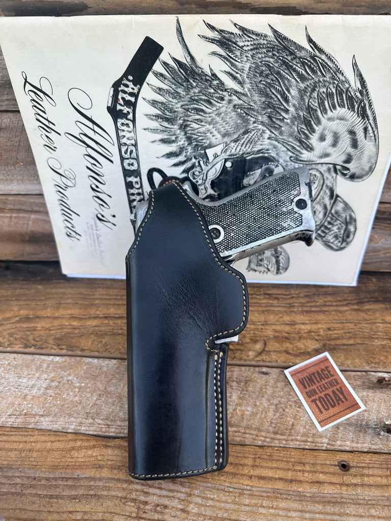 Alfonsos Black Leather Suede Lined Holster For Browning Sauer Strong Cross Left