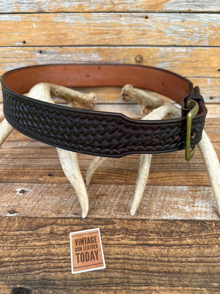 Milt Sparks Idaho City Cordovan Basket Leather Tapered Gun Belt 35.5" 39.5" #1