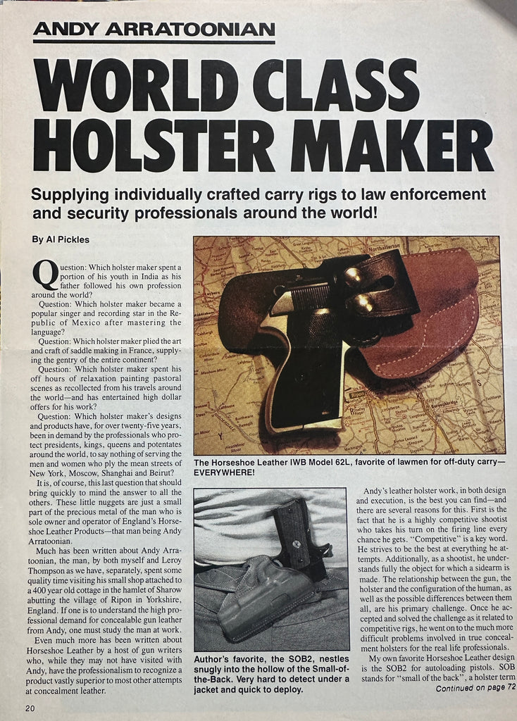 Andy Arratoonian Horseshoe Leather IWB Holster For Beretta Cheetah Round Trigger