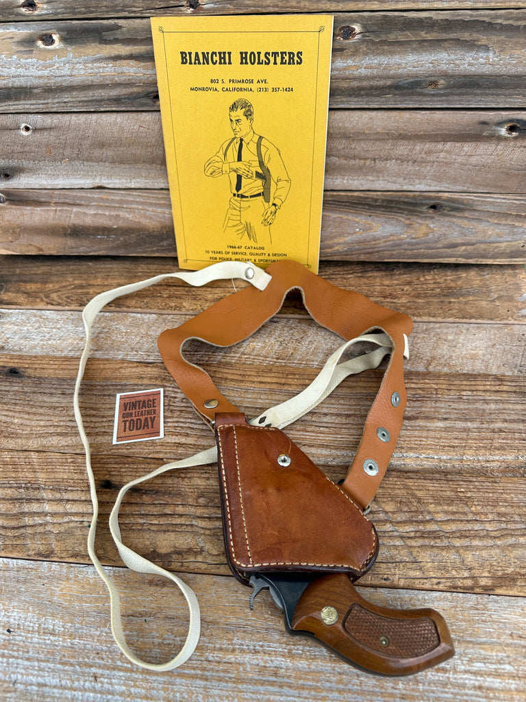 70's Bianchi 9R Leather Upside Down Shoulder Holster For S&W Chief Colt Cobra 2"