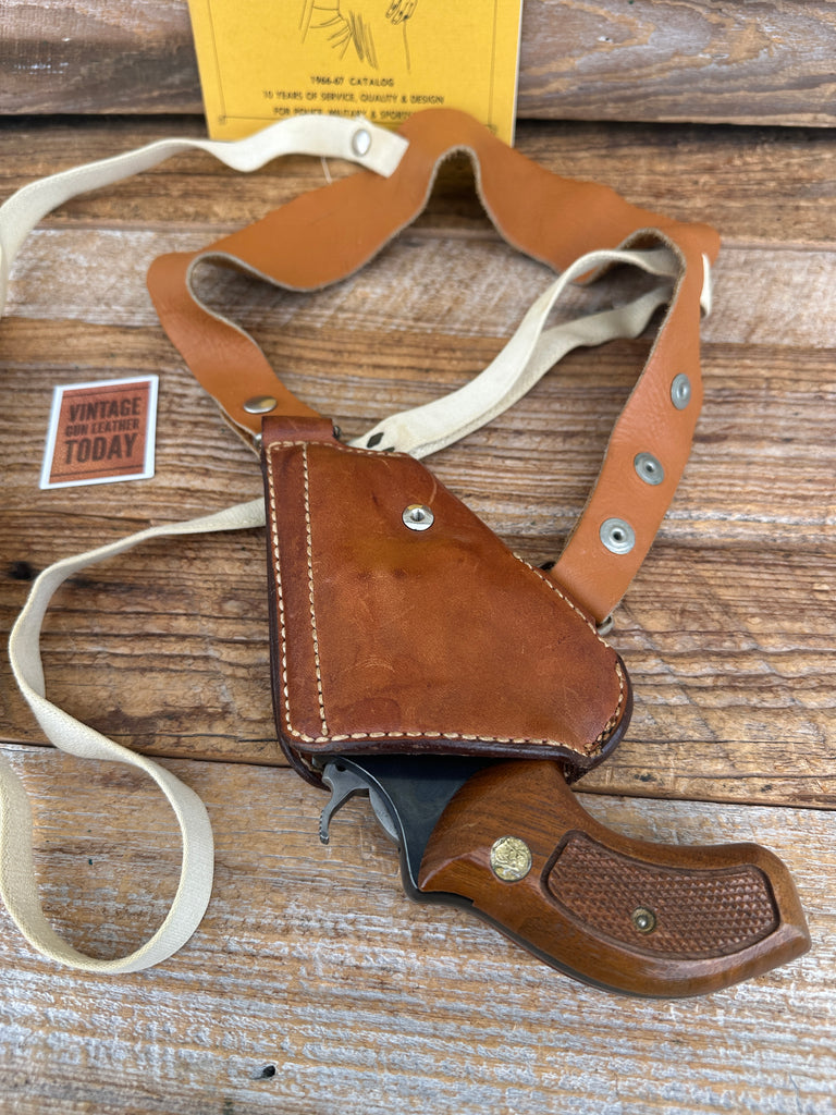 70's Bianchi 9R Leather Upside Down Shoulder Holster For S&W Chief Colt Cobra 2"