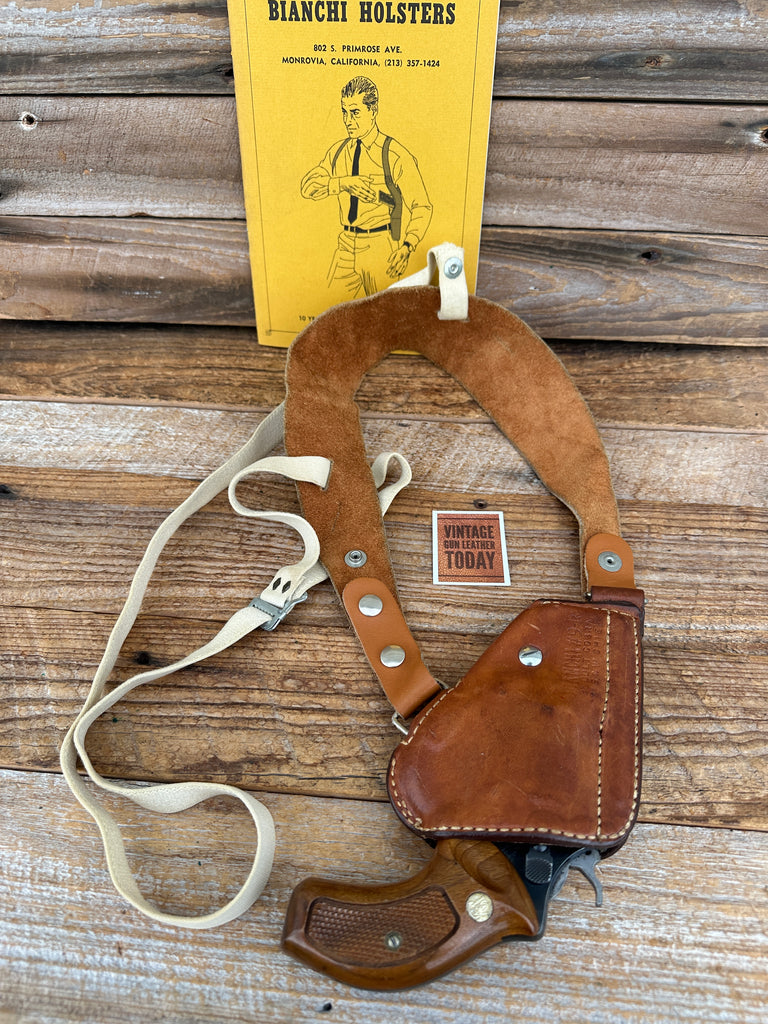 70's Bianchi 9R Leather Upside Down Shoulder Holster For S&W Chief Colt Cobra 2"