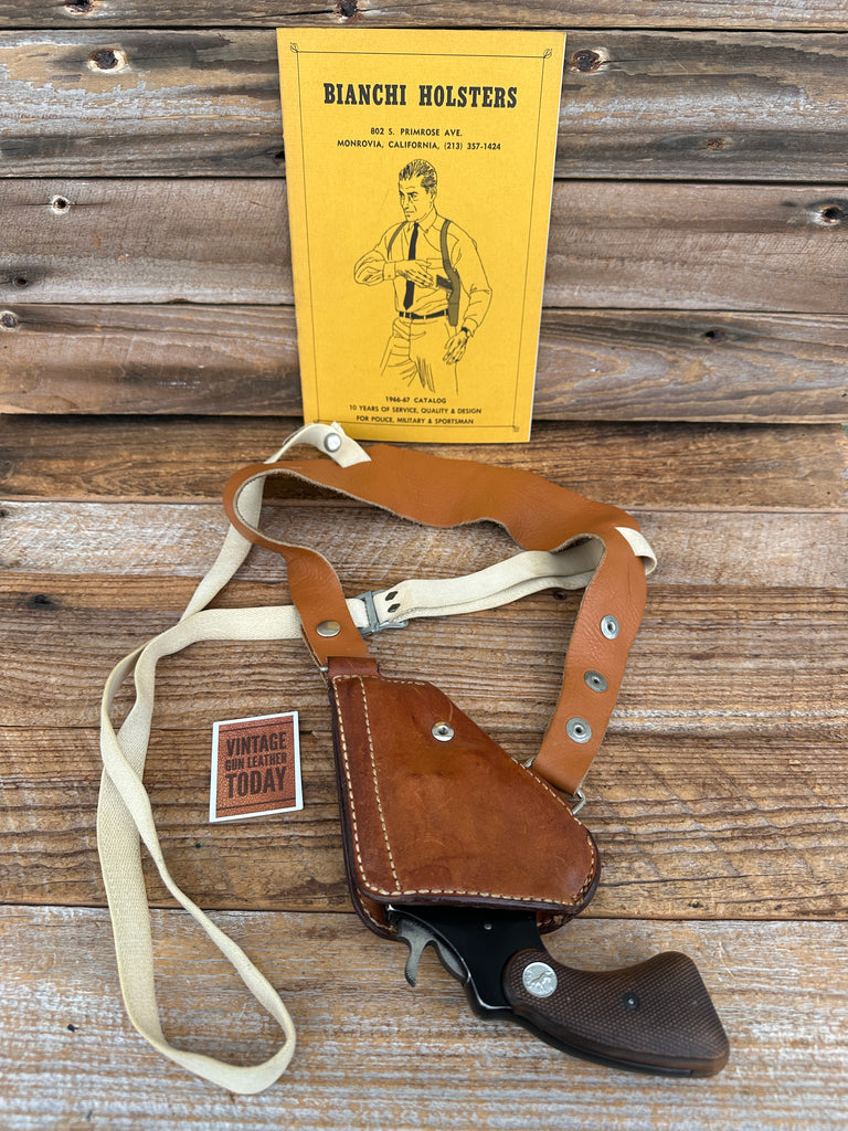 70's Bianchi 9R Leather Upside Down Shoulder Holster For S&W Chief Colt Cobra 2"