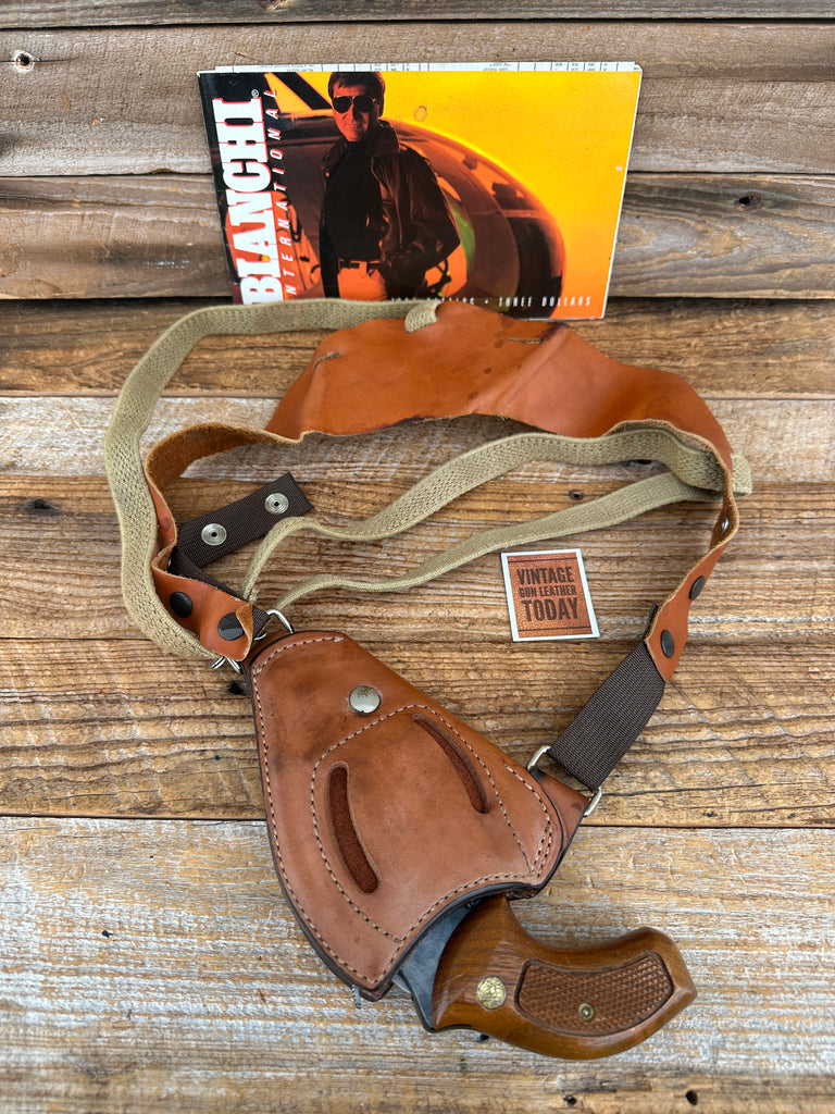 Bianchi 9R Brown Leather Upside Down Shoulder Holster For S&W 36 J Chief