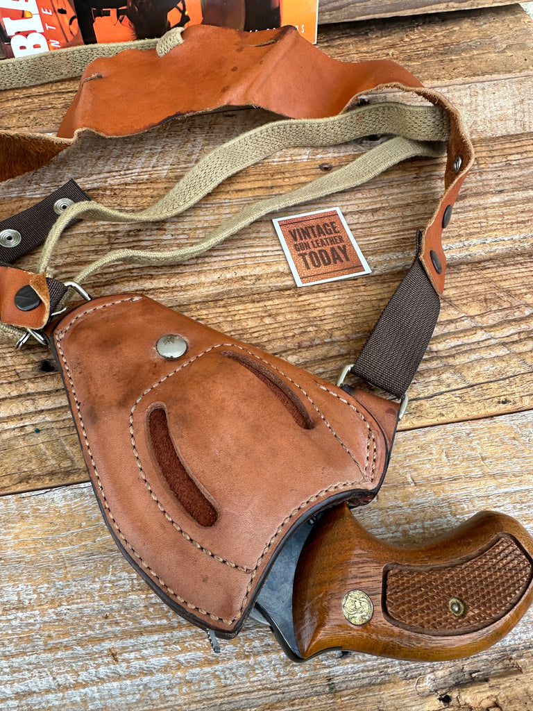 Bianchi 9R Brown Leather Upside Down Shoulder Holster For S&W 36 J Chief