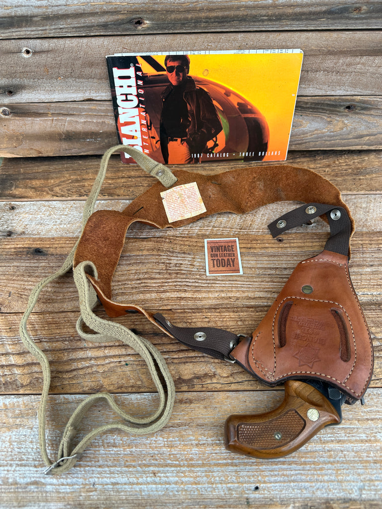 Bianchi 9R Brown Leather Upside Down Shoulder Holster For S&W 36 J Chief