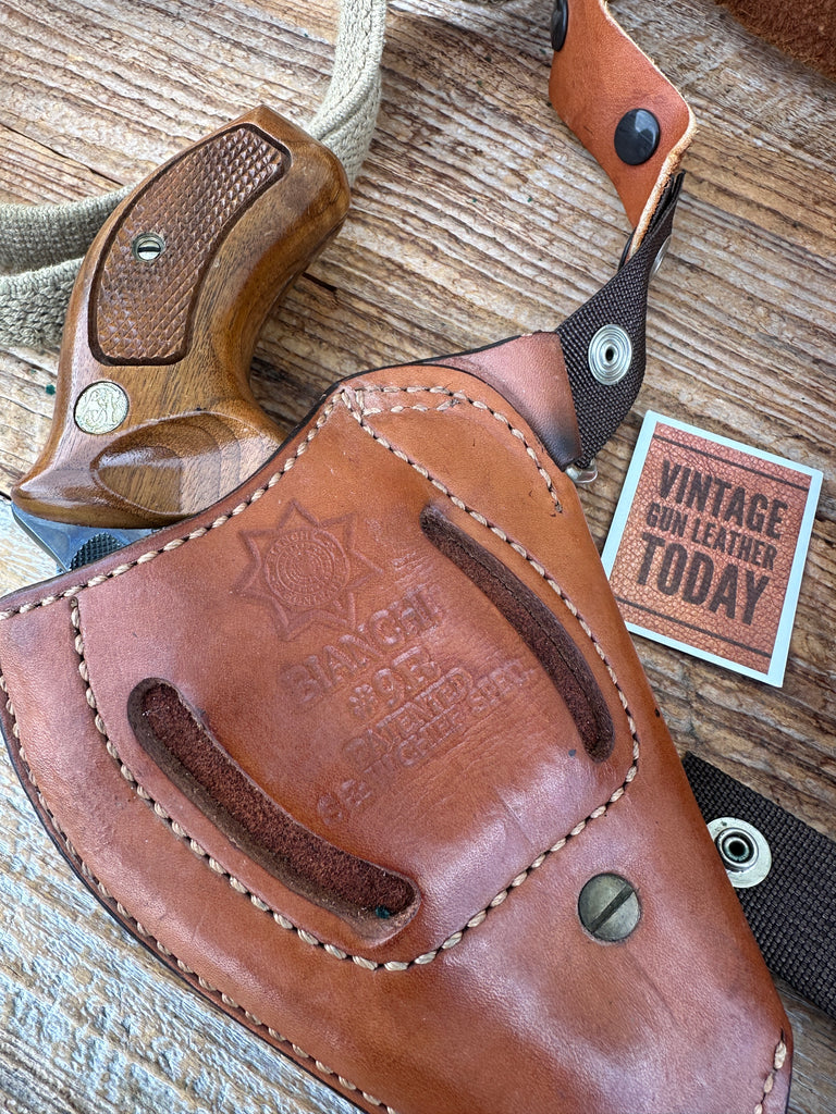 Bianchi 9R Brown Leather Upside Down Shoulder Holster For S&W 36 J Chief