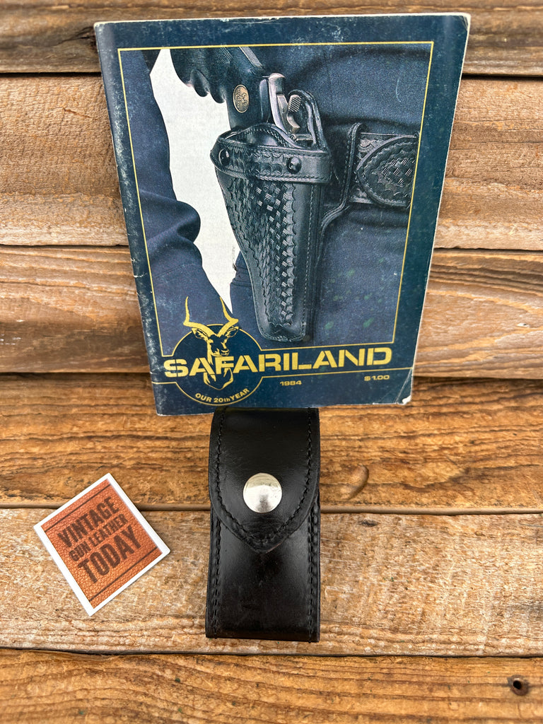 Vintage Safariland 372 Black Leather Suede Lined Comp II Speed Loader Holder