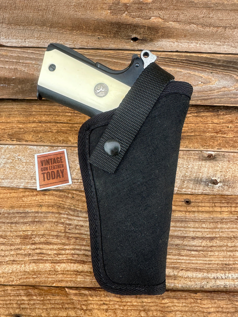 Vintage Gould & Goodrich Leather Lined Nylon Holster for Colt 45 1911 5" Gov