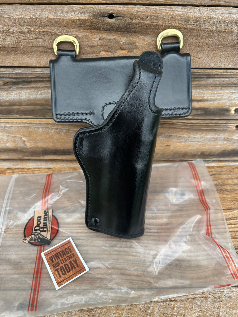 Don Hume H738 Black Leather Duty Holster For Colt 5" 1911 Brass Hangers Lined