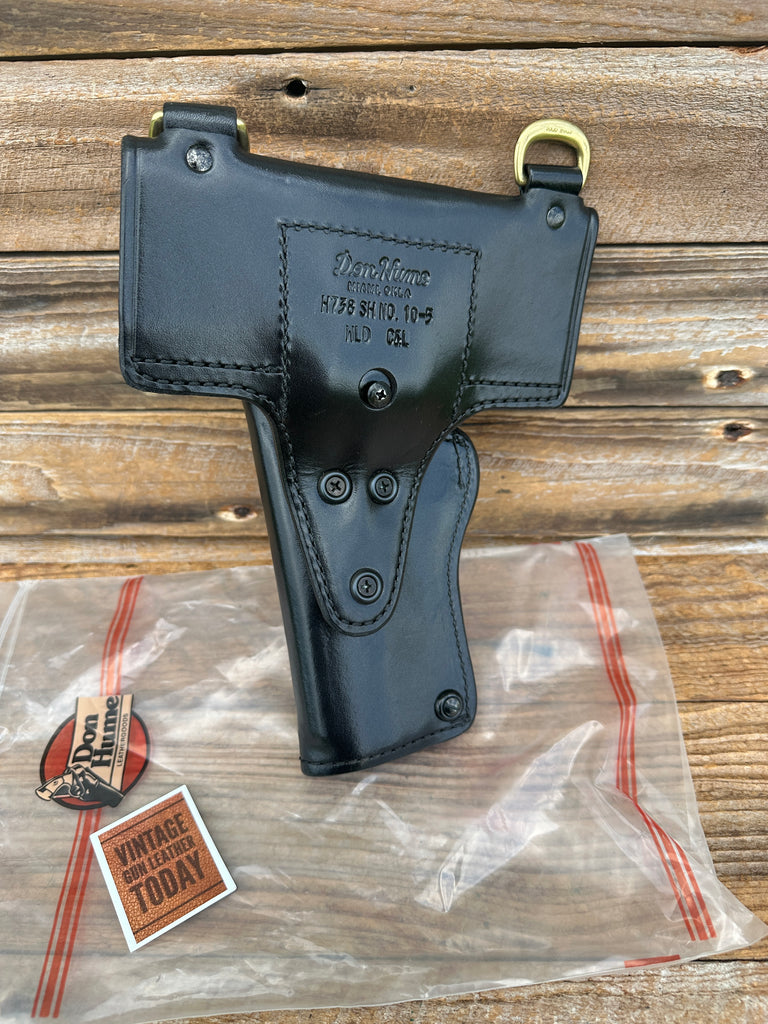 Don Hume H738 Black Leather Duty Holster For Colt 5" 1911 Brass Hangers Lined