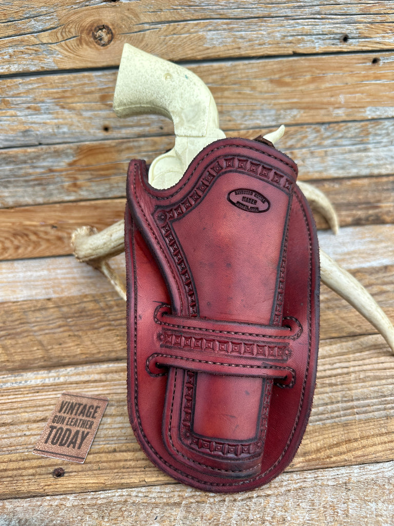 Brown Leather Lined Western Holster For Ruger Blackhawk 4 5/8" Sawtooth Utah