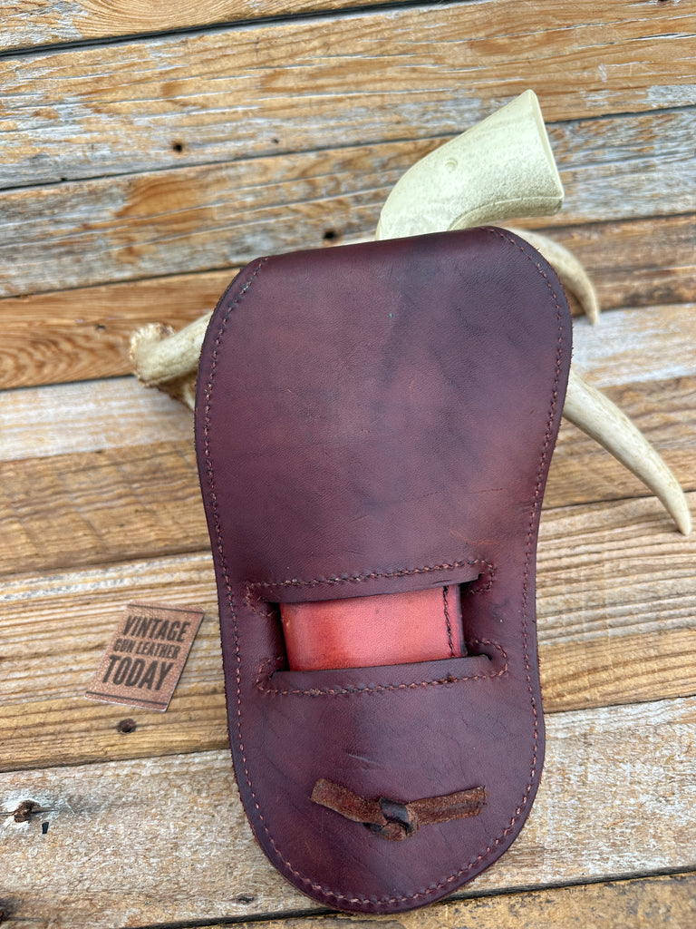 Brown Leather Lined Western Holster For Ruger Blackhawk 4 5/8" Sawtooth Utah