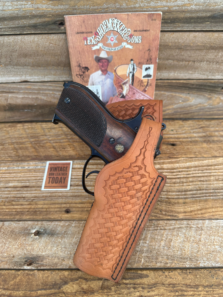 Vintage Tex Shoemaker Brown Leather Jordan Style Holster For Smith Wesson 39 59