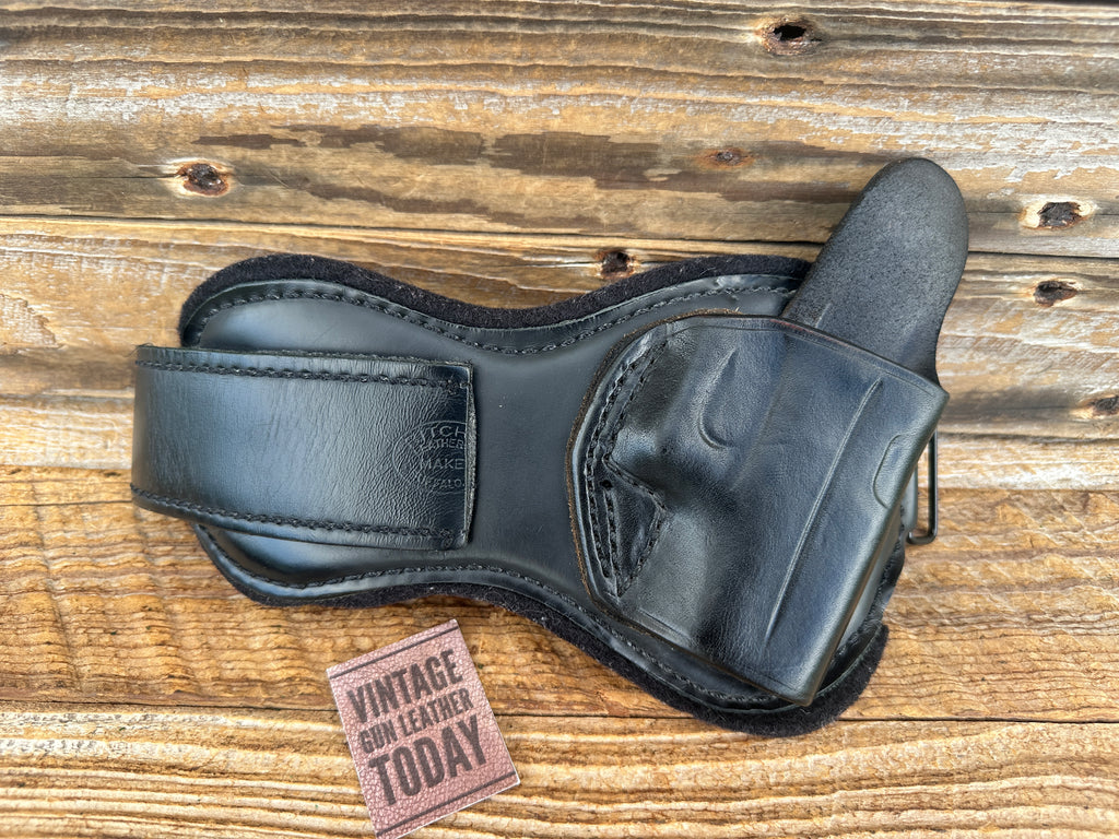 Ritchie Like Alessi Black Leather Ankle Holster For GLOCK 43 Right