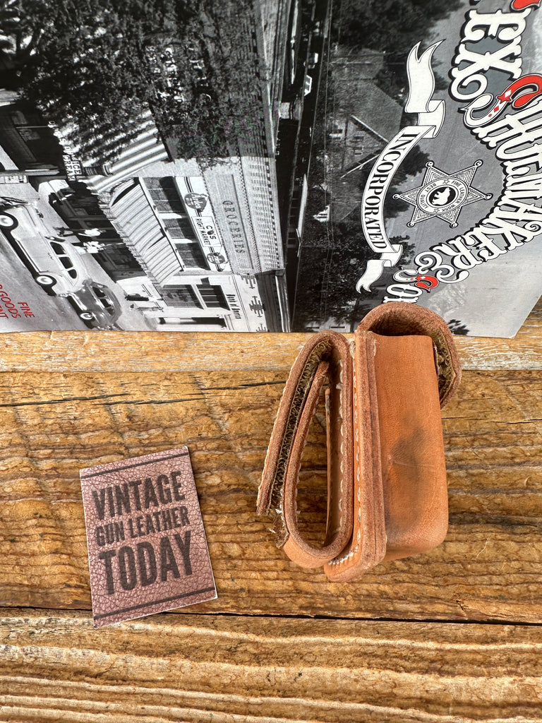 Tex Shoemaker Brown Basket Leather Panic Button Box 100 2 2 1/2" x 1 3/8 3/4"