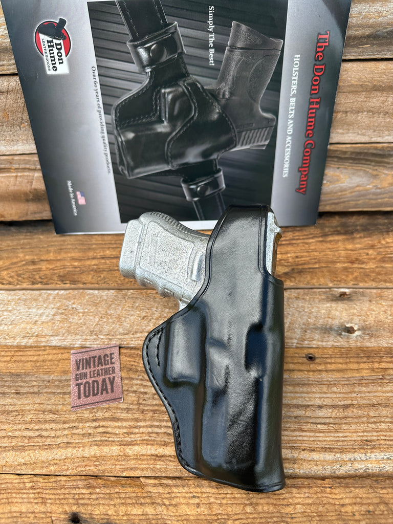 Vintage Don Hume H727 41-1 Black Plain Leather OWB Holster For GLOCK 29 30