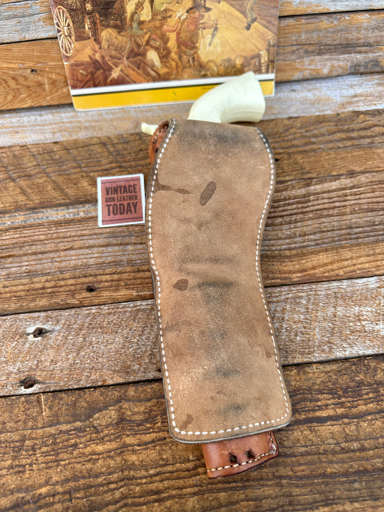 Vintage Tex Shoemaker Floral Carved Leather Lined Holster For Colt 1851 Navy