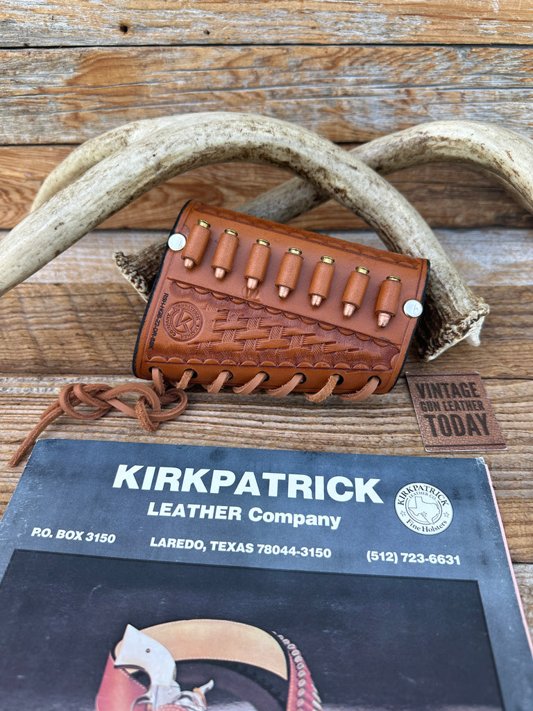 Kirkpatrick Brown Basket Leather Buttstock Rifle Cartridge Shell Holder .22 Boy