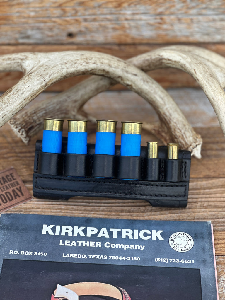 Custom Kirkpatrick Wild Bunch Black Leather Shell Holder 12 Ga .44 .45 Limited