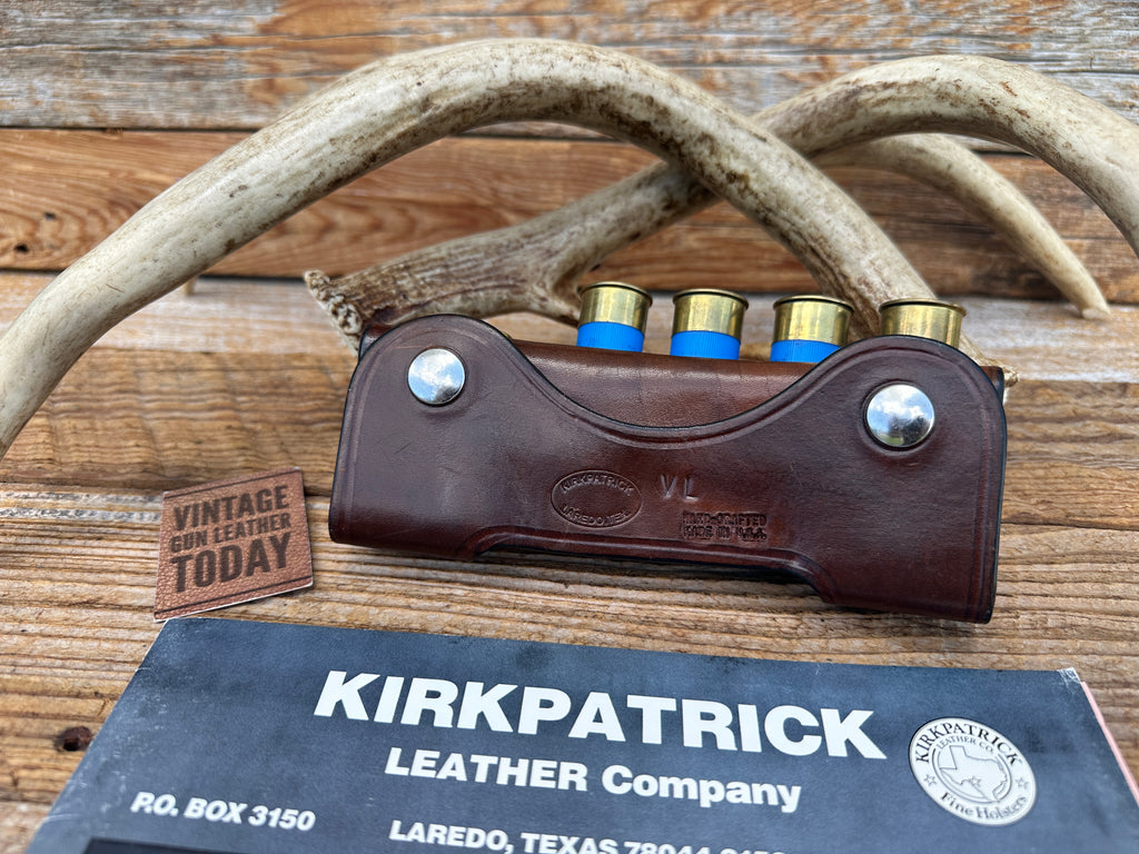 Custom Kirkpatrick Wild Bunch Brown Leather Shell Holder 12 Ga .44 .45 Limited