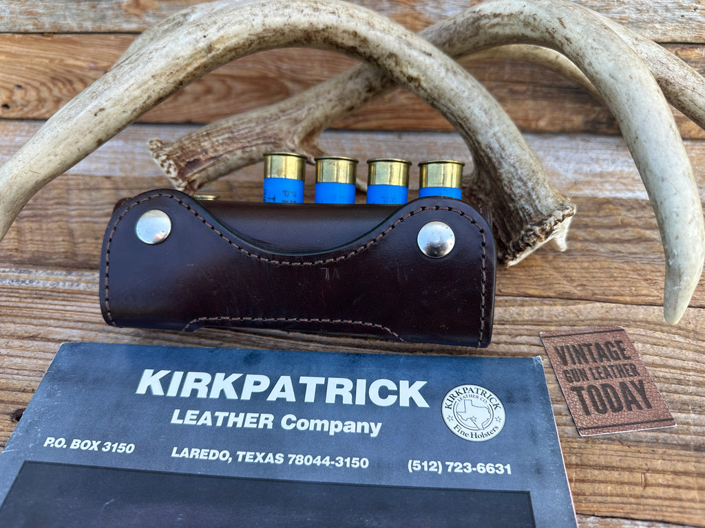 Custom Kirkpatrick Wild Bunch Brown Leather Shell Holder 12 Ga .44 .45 Limited B