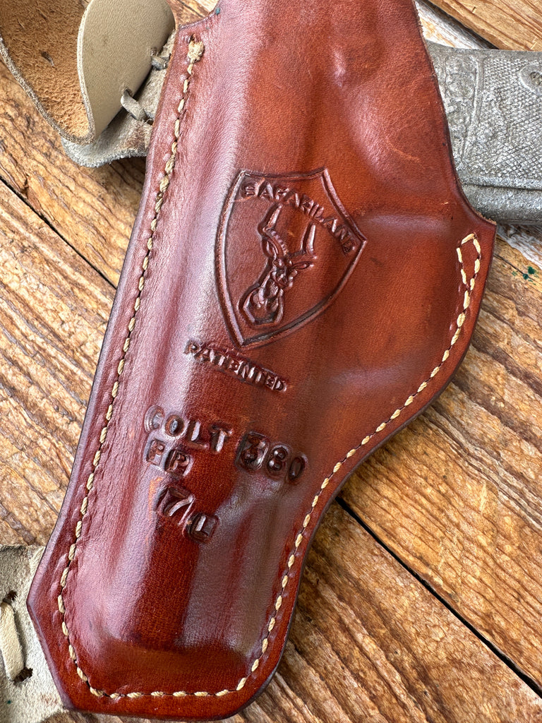 Safariland Brown Leather Shoulder Holster For Colt .380 Mustang Walther PP Colt