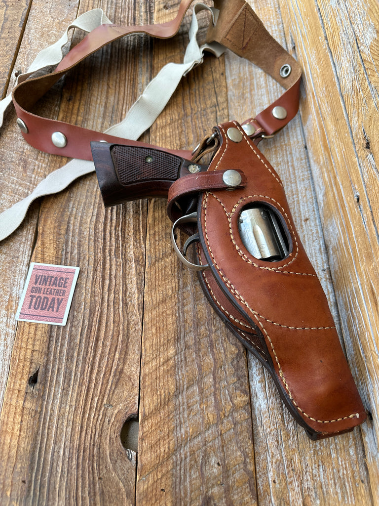 Vintage Smith Wesson Suede Lined Shoulder Holster For S&W L 686 586 Python RG HI