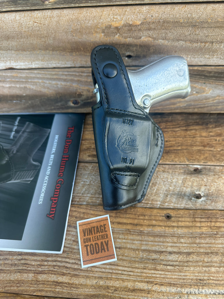 Don Hume H727 31  Black Leather Holster For Beretta 84 Cheetah Round Trigger