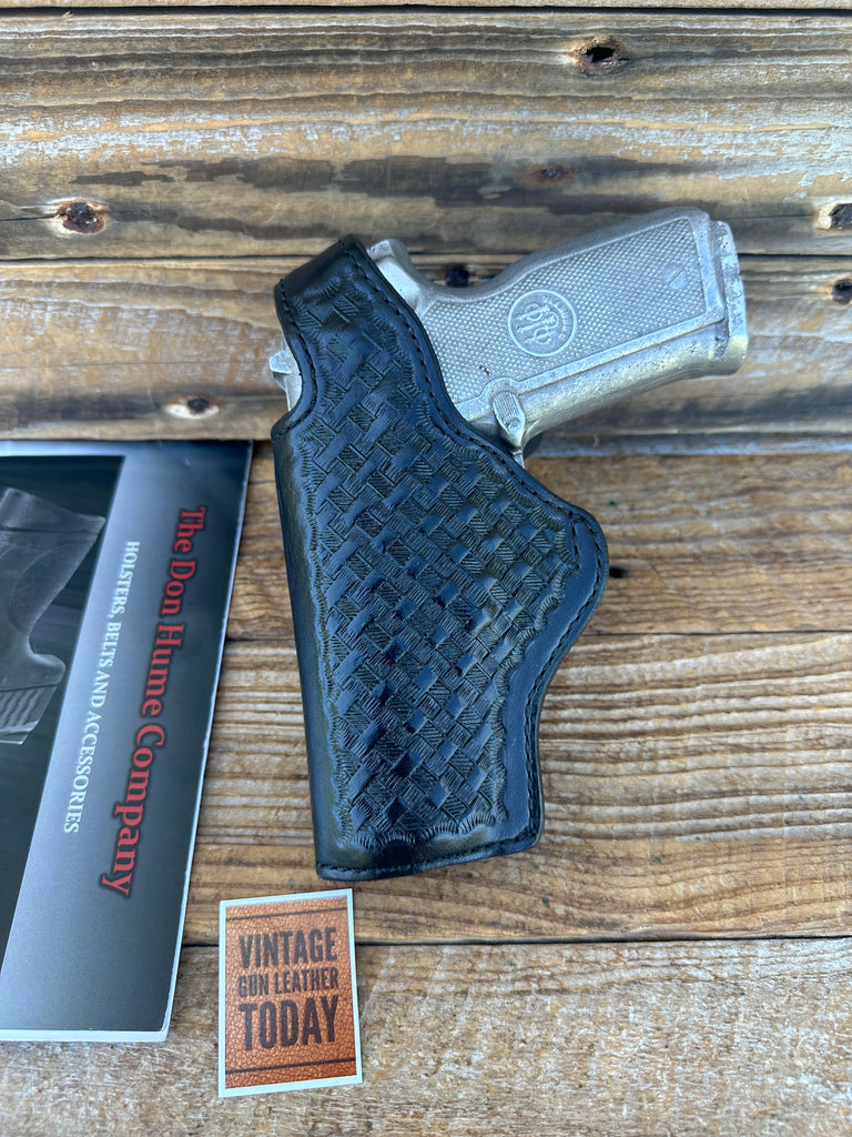 Vintage Don Hume H727 Black Basket Leather OWB Holster For Beretta 8000 8040
