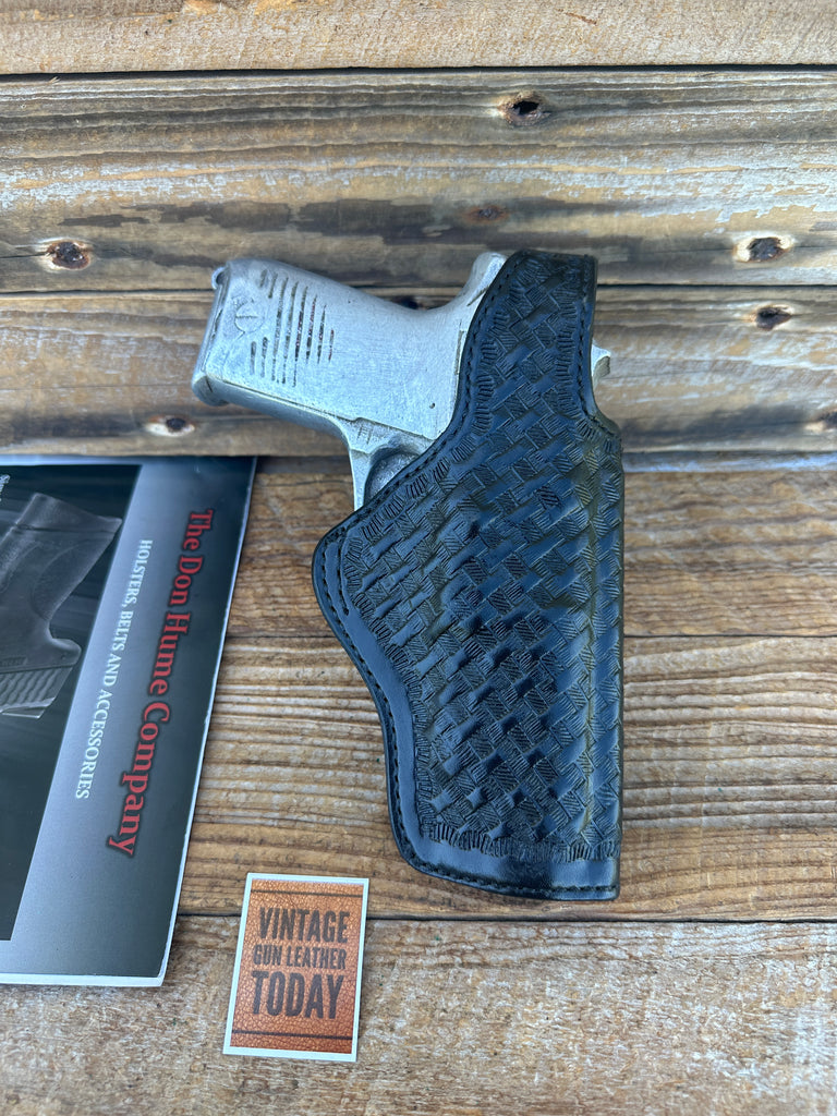 Vintage Don Hume H727 Black Basket Leather OWB Holster For Ruger P90 P90DC P91