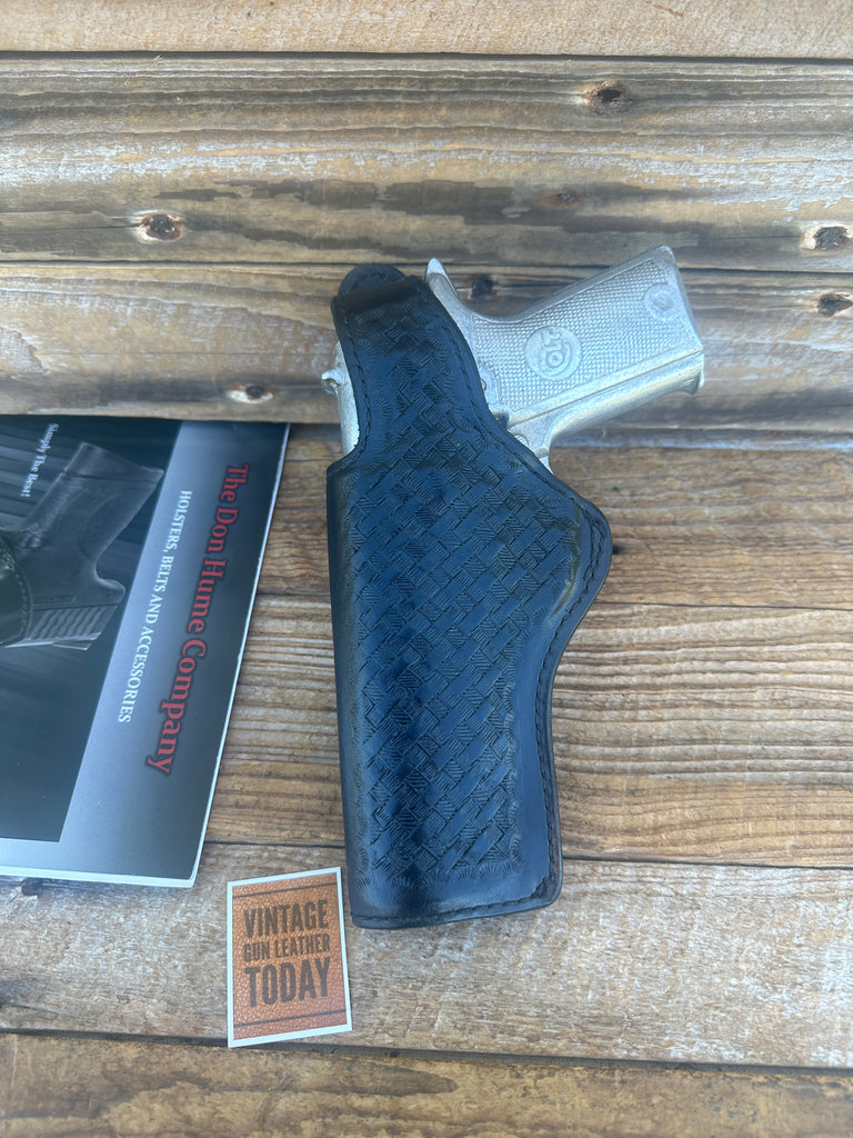 Vintage Don Hume H727 Black Basket Leather OWB Holster For Colt Double Eagle