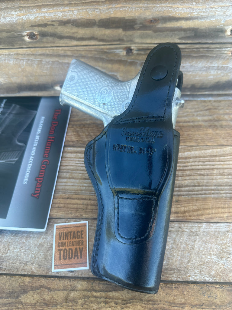 Vintage Don Hume H727 Black Basket Leather OWB Holster For Colt Double Eagle