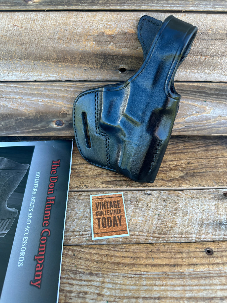 Don Hume H722 Plain Black Leather OWB Holster For S&W 3913 w/ Square Trigger
