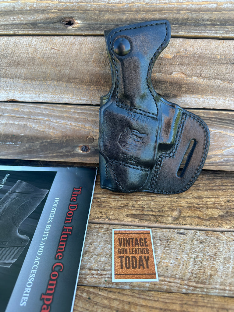 Don Hume H722 Plain Black Leather OWB Holster For S&W 3913 w/ Square Trigger