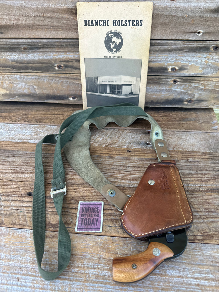 70s Bianchi 9R Leather Upside Down Shoulder Holster For S&W J Chief Colt Cobra 2