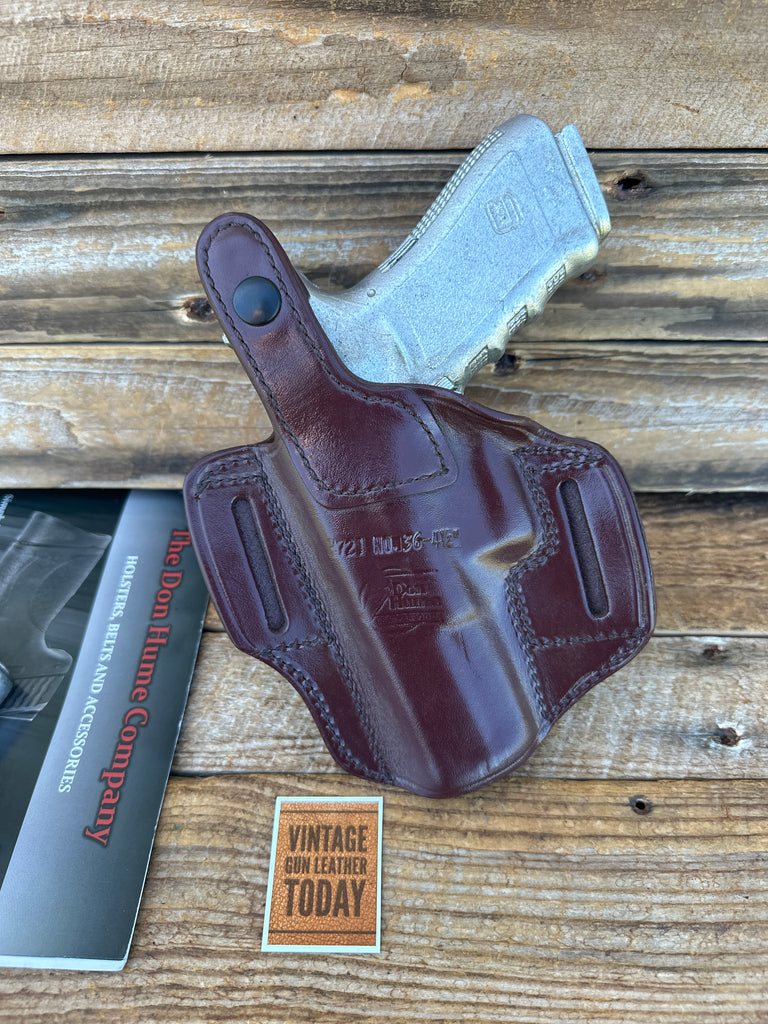 Vintage Don Hume DH  Brown Leather H721 36 4 1/2 OWB Holster For GLOCK 17 22 31