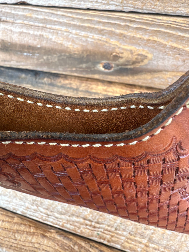 Alfonsos Brown Basket Leather Suede Lined Holster for Colt 45 1911 Commander LFT