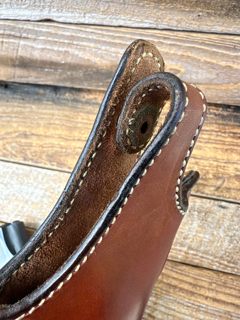 Alfonso's Brown Plain Leather Suede Lined Holster for Colt Commander .45 Open RT