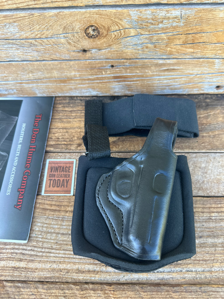 Don Hume Black Leather Ankle Holster Rig w Strap For Interarms  .380 APK Right