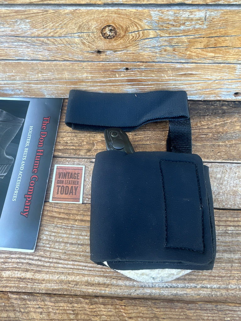 Don Hume Black Leather Ankle Holster Rig w Strap For Interarms  .380 APK Right