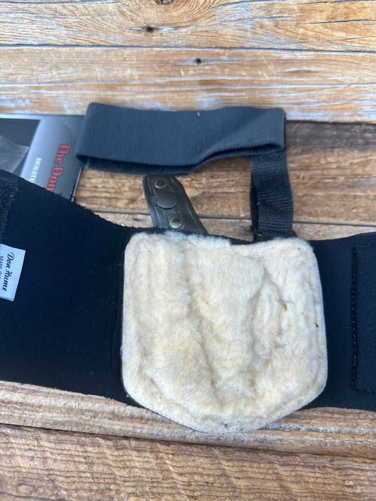 Don Hume Black Leather Ankle Holster Rig w Strap For Interarms  .380 APK Right
